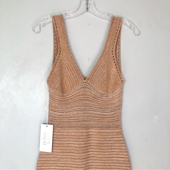 RONNY KOBO Darcy Open-Back Sleeveless Knit Maxi Dress in Lark/White - Picture 4 of 11